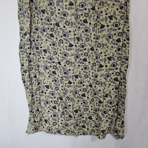 Cottagecore Prairie Floral Maxi‎ Skirt Soft Green Romantic 90s Aesthetic - Picture 6 of 8